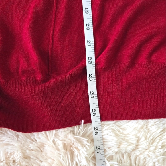 Gap Red Cotton/Wool Blend Knit V Neck Sweater size XL - Picture 10 of 12